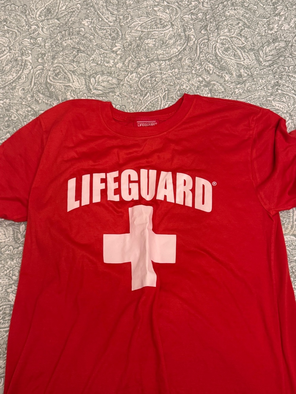 LIFEGUARD Logo Red Crewneck Tee